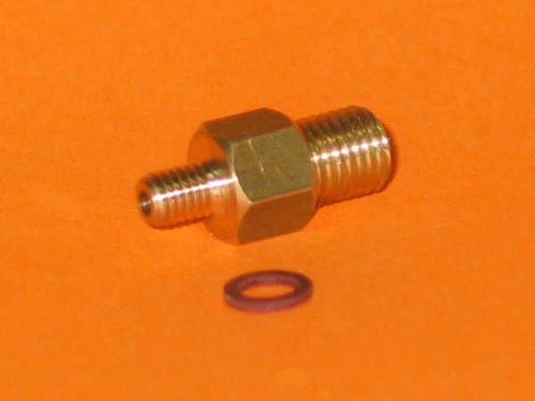 Fuel line connector adapter with filter