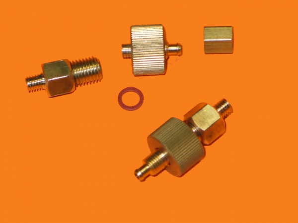 Knurled threaded joint, complete with filte